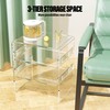Acrylic 2-Tier Side Table with Storage Mini Modern End Table/Nightstand