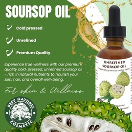 Best Nature's Cosmetics Aceite de Guanábana 60 ml Prensado en Frío - Hidratación - Nutrición - Revitalizante - Hecho en USA