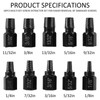 10Counts Screw Extractor Kit Alloy Steel Damaged Screw Remover Set
