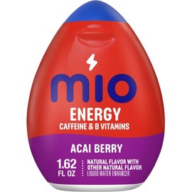 Mio Energy Liquid Water Enhancer Variety Pack – Includes 4 Acai Berry Storm & 4 Black Cherry, Caffeinated – 8 Pack