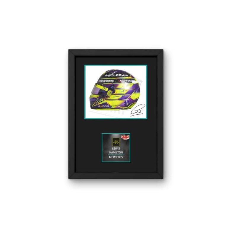 Lap Legends Lewis Hamilton (Border) Framed Display Gift with Reproduced