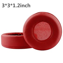 Mixr Ersatz-Ohrpolster, Ohrpolster, Ohrmuscheln, Ohrpolster, Reparaturteile, kompatibel mit Beats by Dr. DRE Mixr On-Ear-Kopfhörern rot