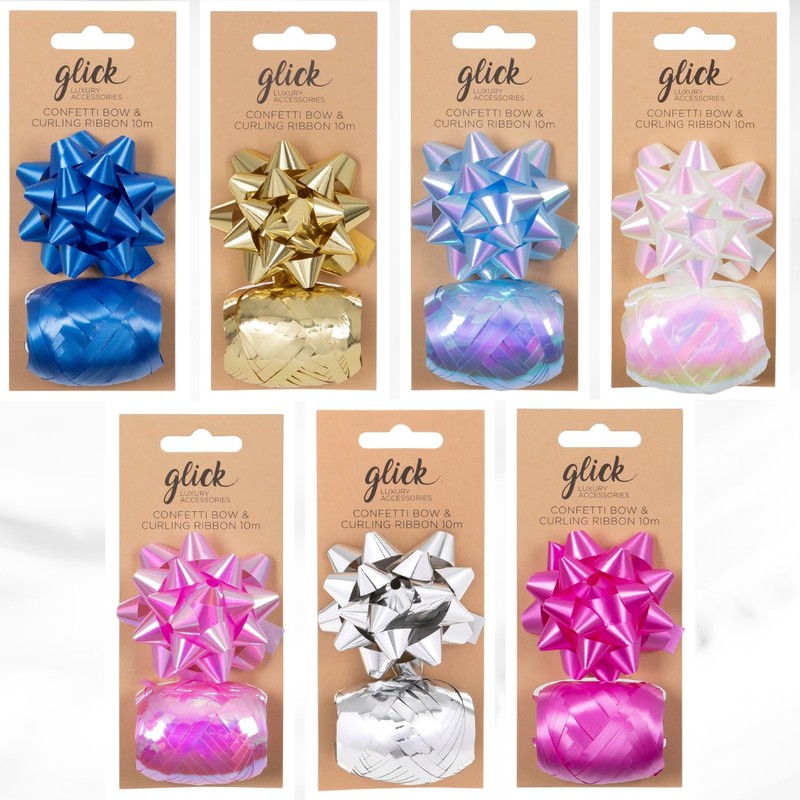 Glick Luxury Iridescent Baby Pink Bow and Curling Ribbon Multipack