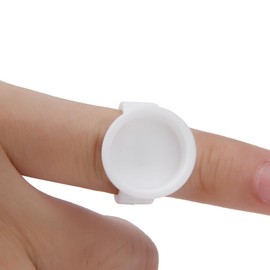 COOSKIN 100pcs Disposable Plastic Nail Art Tattoo Adhesive Pigment Ink Cups Caps Holders Glue Holder Eyelash Extension Rings Ring Holders Palette Beauty Tools