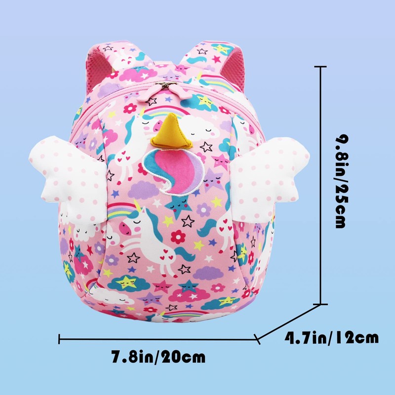EVIMIRO Kids Toddler Backpack with Reins Boys Baby Unicorn Backpack