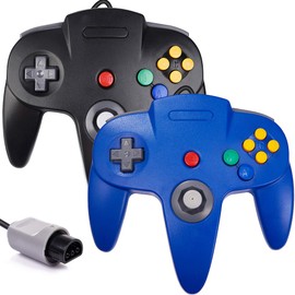 2 Pack Classic N64 Controller, suily Retro N64 Gaming Wired Gamepad Joystick Controller -Plug & Play (Non USB Version)