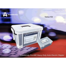 Avanternity Pro-60E Heavy Duty Auto Electric Stapler, 60 Sheet Capacity, Desktop - Value Kit
