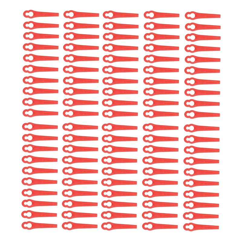 100Pcs Plastic Trimming Blades Lawn Mower Gourd Type Cutting Replacement