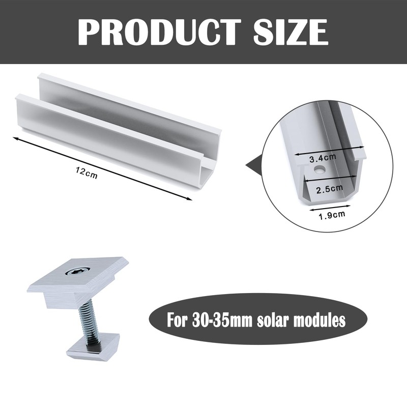 Aurinktron 2 x aluminium rail brackets + 2 x centre
