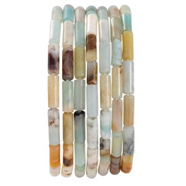 Cuentas de Tubo Cilíndrico de Amazonita Natural 4x13mm 38cm/str Cuentas Sueltas de Piedra Semipreciosa para Hacer Pulseras Collares Aretes