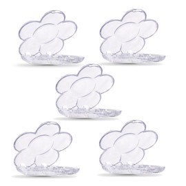 5 piezas con forma de flor de 6 rejillas bandeja de sombra de ojos vacía con paleta de aluminio recargable, lápiz labial en polvo, caja de cosméticos para festivales, fiestas, club, citas, bodas