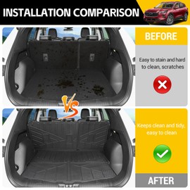JTYZSM Trunk Mat & Backrest Mat for 2020-2025 Ford Escape Cargo Mats All Weather Rear Seat Back Cargo Liners for 2020 2021 2022 2023 2024 2025 Ford Escape Accessories