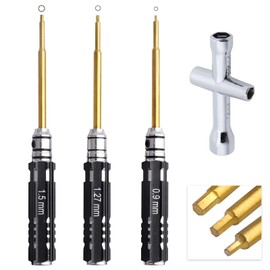 HobbyPark Mini RC Allen Wrench Set 0.9mm 1.27mm 1.5mm Hex Driver Screwdrivers & Wheel Nut Wrench for Axial SCX24 1/24 RC Crawler Car Tools