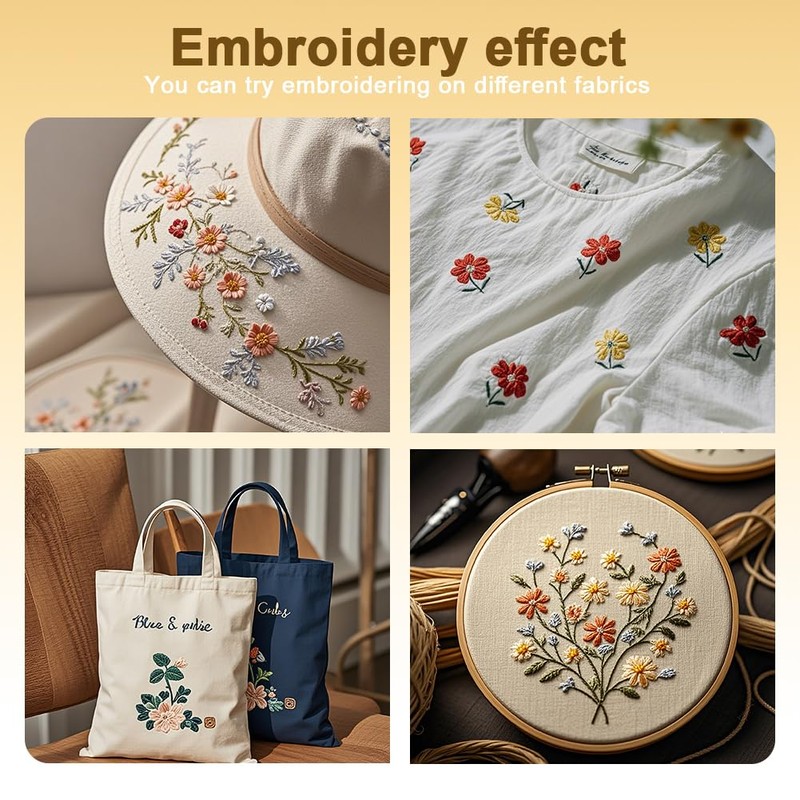 DOODLREAM 45Pcs English Phrases Water Soluble Hand Sewing Stabilizers, 21