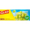 Glad Zipper Food Storage Plastic Bags, Snack, 50 Count (Packaging