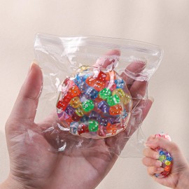 Anboor Handmade Stress Balls, Stress Relief Squeeze Ball for Hands White Noise Meditation Improve Focus for Adults Women Men （Dice ball）