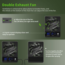 RUNWUSHENG Speed Adjustable Ventilation Fan for Reptile Enclosure, 2 Sets， Dehumidifier for Rainforest Terrarium Vivarium, Improving Air Circulation for Amphibians, Reptiles, and Snakes