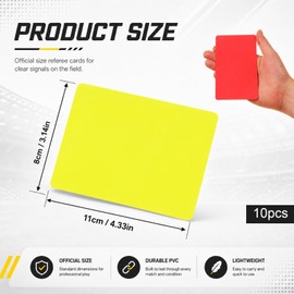 10Pcs Professional Referee Cards, Soccer Referee Card, Soccer Penalty Cards Soccers Referees Red Yellow Essential Footballs Card for Referees Referees-Cards Judge Accessory for Sport Competition