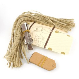 AmaJOY 50pcs Mini Suitcase Wedding Favor Box with Kraft Card and Burlap Twine Candy Box for Birthday Party Baby Shower Wedding Decor