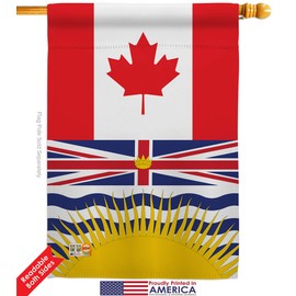 Canada Provinces British Columbia Garden House Flags Kit Regional Canadian Territories Region Country Particular Area Small Decorative Gift Yard Banner Double-Sided Made in USA 28 X 40