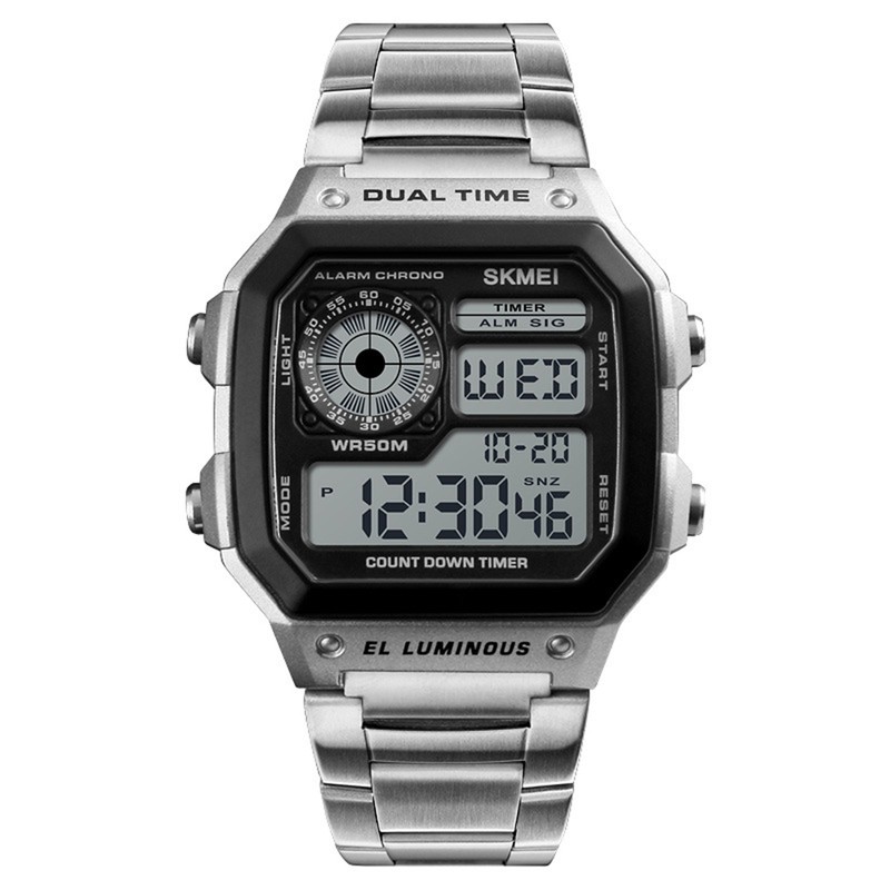 Men Digital Watch Stopwatch Countdown Alarm Luminous Watch