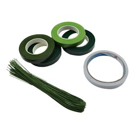 ANCLLO Florist Wires with 3 Rolls Flower Ribbon Flower Scissors for Wrapping Bouquets and Flower Crafts