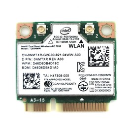 Intel 7260.HMW Dual Band Wireless-AC 7260 Network adapter PCI Express Half Mini Card 802.11 b/a/g/n/ac