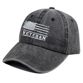 Tacoesha American Flag Veteran Hats for Men Women, Funny Adjustable Embroidery USA Army Military Patriotic Baseball Cap Gifts for Veterans