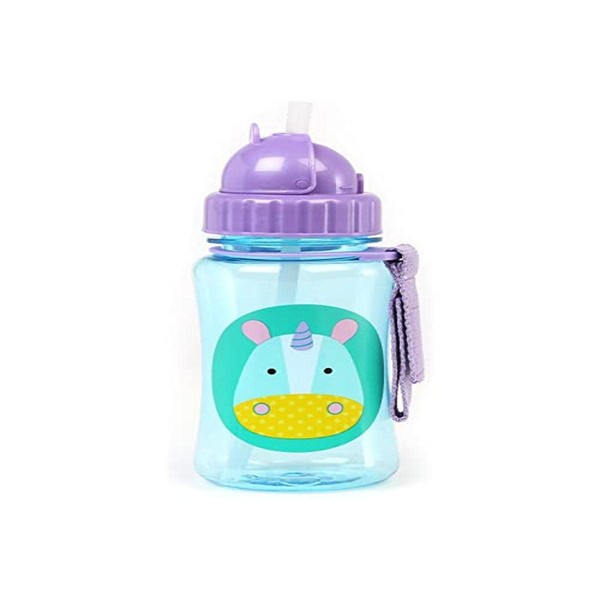 Skip Hop Toddler Sippy Cup with Straw, Zoo Straw Bottle, Unicorn