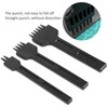 3Pcs 4mm Spacing Prong Chisel Black Alloy Steel 2/4/6 Teeth