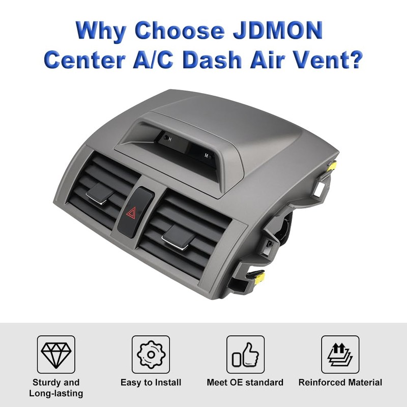 JDMON Center Dash A/C Outlet Air Vent with Clock Replacement