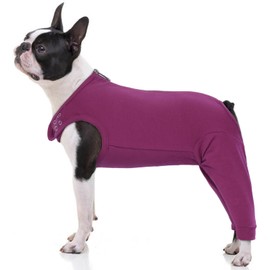 MHaustlie Dog Recovery Cover for Hind Legs, Breathable Dog Surgery Suit with Zip, Dog Elbow Bandages Protection, E-Collar and Cone Replacement for Licking