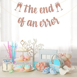 Belrew The End of An Error Banner, Newly Single Decor, Game Over Party, Divorce Party Decoration Supplies, Glittery Rose Gold