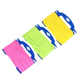 COM-FOUR® 3X 30m Allzweckseil mit Aufspulvorrichtung, vielseitige Maurerschnur, Flechtleine in auffälligen Farben [Auswahl variiert]