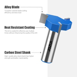 Three-Blade Slot Cutter Router Bit, ''T'' Type Slotting Bit , Slot Router Bit Set,1/2" Shank,Cutting Height 25/64", Slotting Knife for Woodworking
