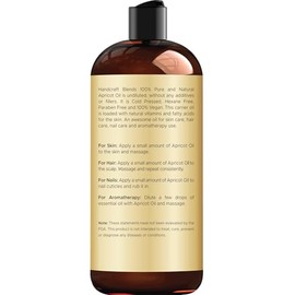Handcraft Blends Aceite de albaricoque hecho a mano – 100% puro y natural – Aceite de albaricoque prensado en frío de alta calidad para aromaterapia, 