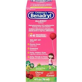 Benadryl Allergy Liquid Cherry 4 oz (Pack of 4)