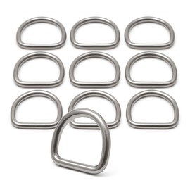 10pcs Marine Grade 316 A4 Stainless Steel Welded Dee Rings, Heavy Duty Polished, Corrosion Resistant, Multipurpose for webbing, Harness, Straps, Dog Collars (4mm x 30mm)