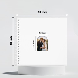 Hiwhy Scrapbook 10x10 Inch DIY Photo Album 40 Sheets Memory Book White