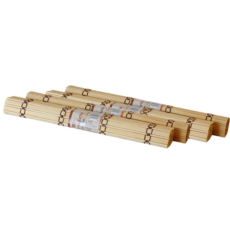 Set of 4 Placemats Bamboo Wood Bamboo 30 x 40