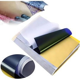 100 Hojas Papel Hectográfico para Tatuar, Transfer Temporales Imprimibles, Papel para Tatuajes de Impresora o Manual, 4 en 1, Tattoo Paper, Hojas Transfer para Tatuajes Temporales
