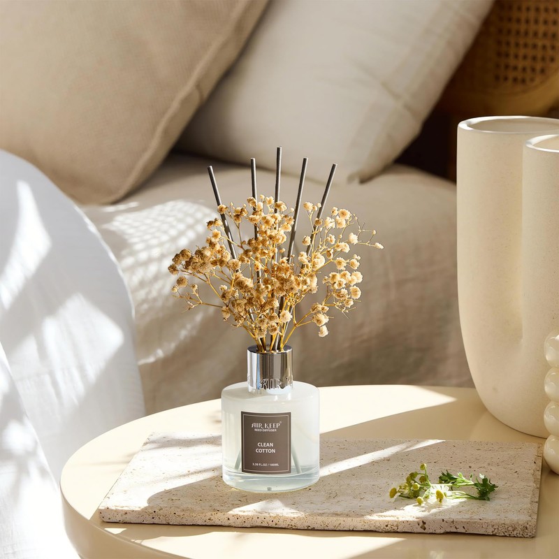 Airkeep Reed Diffuser Set,3.38 fl oz (100 ml) - Clean