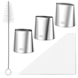 3 Pcs Large Icing Tips, Stainless Steel Big Piping Tips Set