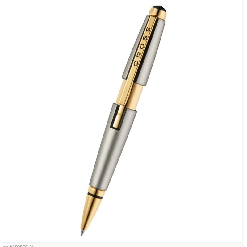 Cross Edge Sonic Titanium Lacquer with Gold PVD Appointments Rollerball