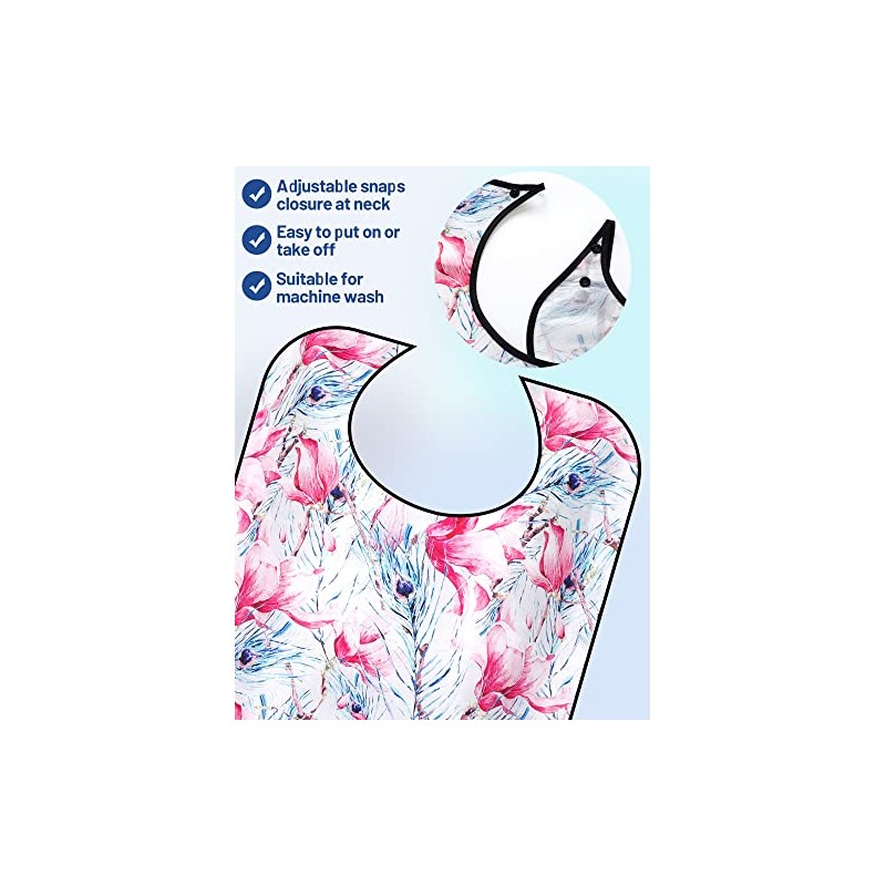 12 baberos lavables para adultos para comer, protector de ropa