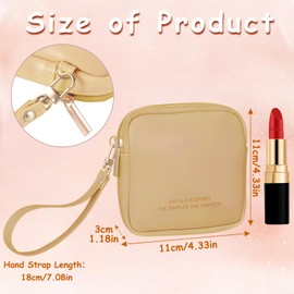 Square Clutch Cosmetic Bag, Portable Storage Bag, Make Up Bag for Women, Small Makeup Pouch for Business Trips Gyms (Yellow)