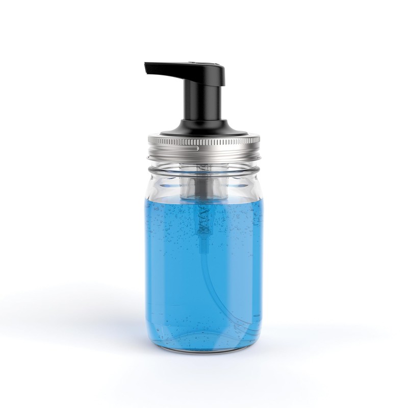 Jarware Black Foaming Soap Dispenser Lid for Regular Mouth Mason
