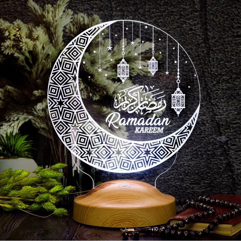 Ramadan Decorative Islamic Eid Mubarak Decoration 3D LED Lamp Gift