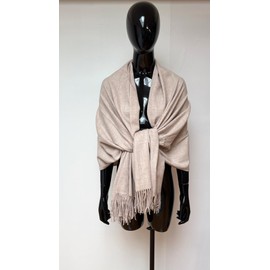Van Der Rich Scarf Soft Blend of Cashmere and Wool - Women, Beige Heather