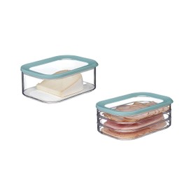 Mepal | Kühlschrankdosen Starter-Set Meat and Cheese | Modula - Nordic Green | spülmaschinengeeignet | ideal für die Aufbewahrung von Lebensmitteln